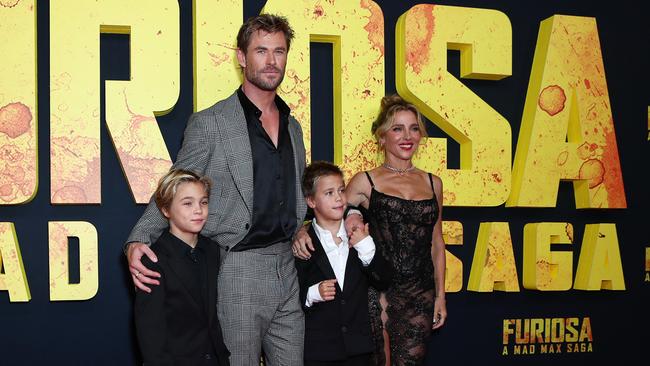 Chris Hemsworth and family. Picture: Matrix