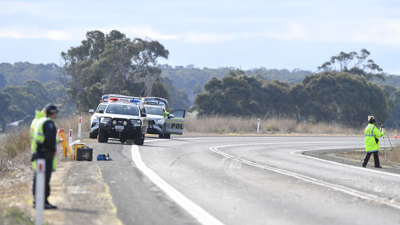 A car and truck crashed head-on as they were travelling on the Riddoch Highway at Joanna – between Naracoorte and Penola – about 9.30am on Thursday. Picture: Frank Monger