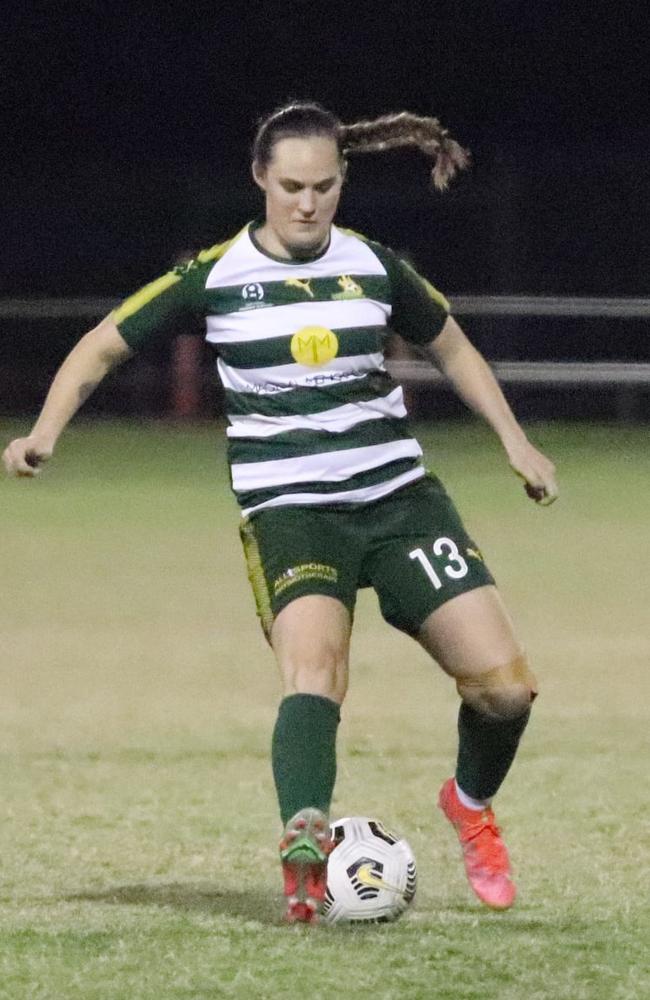 Western Pride’s leading goal scorer Abbey Lloyd added another hat-trick to her collection. Picture: Christina Moran