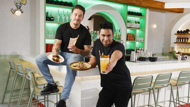 Marco Ramirez and Erick Martinez at their new Mexican eatery Cartel Del Taco in Hawthorne. Picture: Lachie Millard