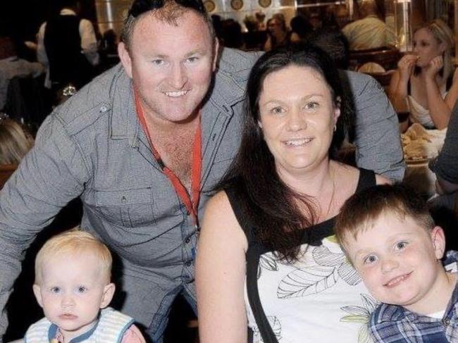 Brett and Kristy Presland with their two kids. Picture: Supplied