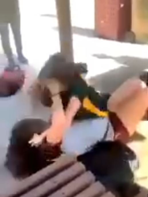 Students Fighting at Golden Grove High School. Picture: Supplied