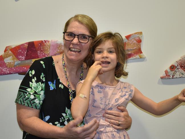 Queensland Children’s Hospital paediatrician Honey Heussler with Emily O’Donnell, 6, who has Fragile X syndrome. 