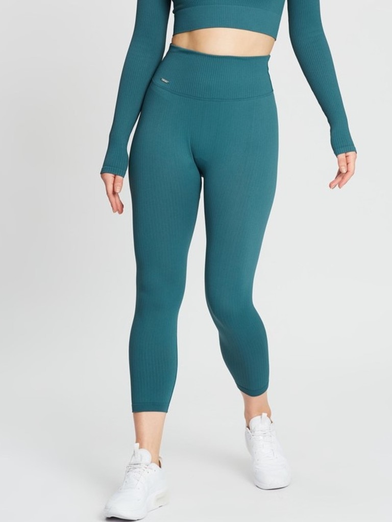 Aimn’n, Ribbed Seamless 7/8 Tights in Hydro