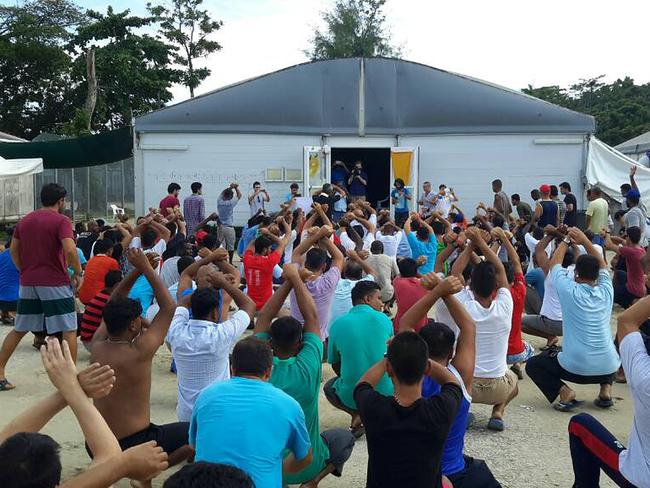 Asylum seekers are refusing to leave the Manus Island Detention Centre. Picture: AAP/Supplied by Srirangan