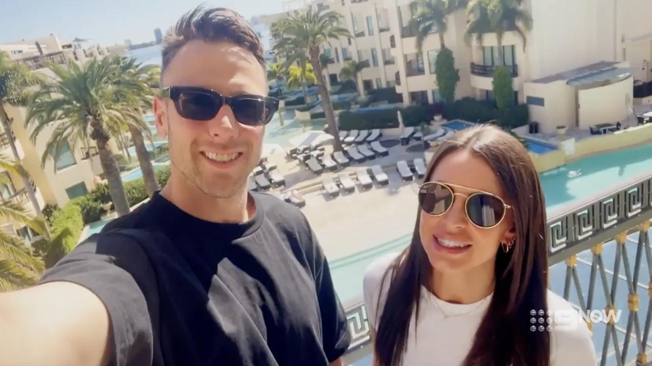 Rhi and Jeff gushed about the “amazing hotel” as the honeymoons came to a close. Photo: Channel 9.