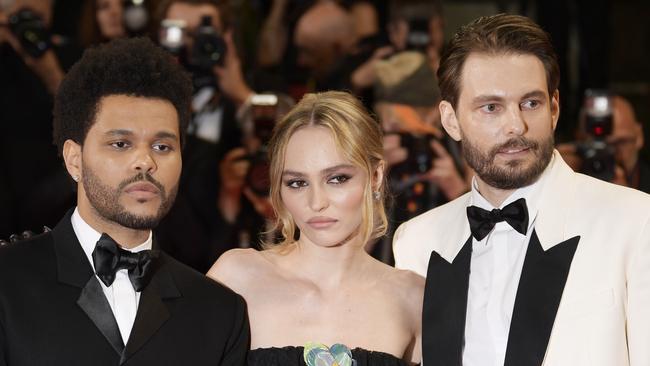 The Weeknd, Lily-Rose Depp and Sam Levinson attend The Idol red carpet during the Cannes film festival on May 22. Picture: Kristy Sparow/Getty Images