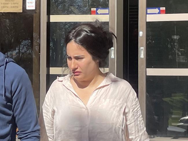 Patricia Parrilla Herraiz leaves Alice Springs Local Court with her partner on June 13, 2024. Picture: Gera Kazakov