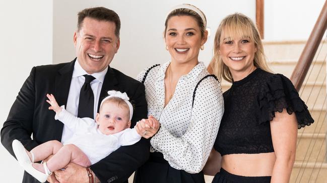 Jasmine and Karl Stefanovic with daughter Harper and Jade Yarbrough. Picture: Esteban La Tessa