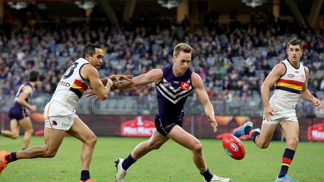 Former Fremantle Dockers player Ryan Nyhuis is playing for Tongala in the Murray league. Picture: Richard Wainwright