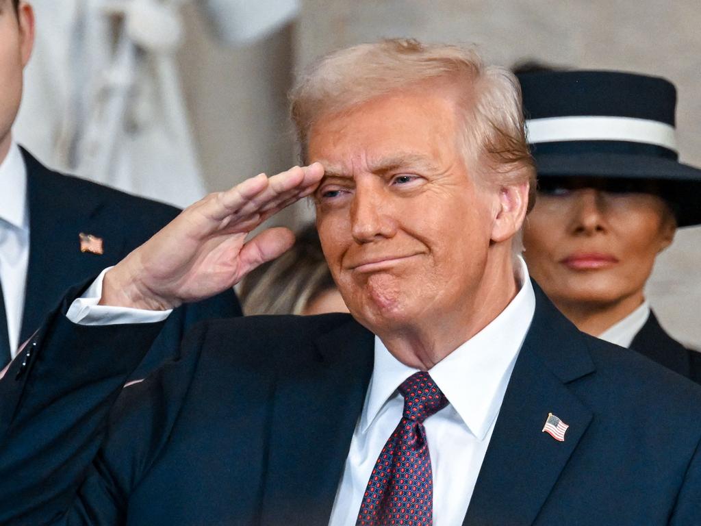 US President Donald Trump and Melania Trump during the inauguration. Picture: AFP