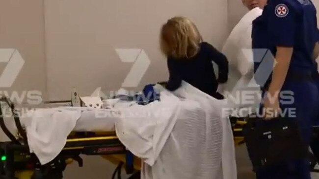 The girl involved in the attack was treated by treated by paramedics. Picture: 7 News