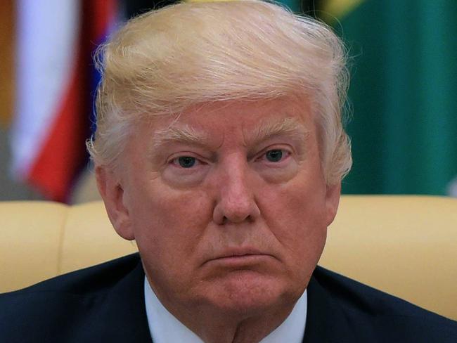 US President Donald Trump is seated during the Arabic Islamic American Summit at the King Abdulaziz Conference Center in Riyadh on May 21, 2017. / AFP PHOTO / Mandel Ngan