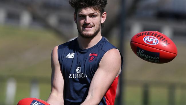 Angus Brayshaw at Melbourne training. Picture: Michael Klein