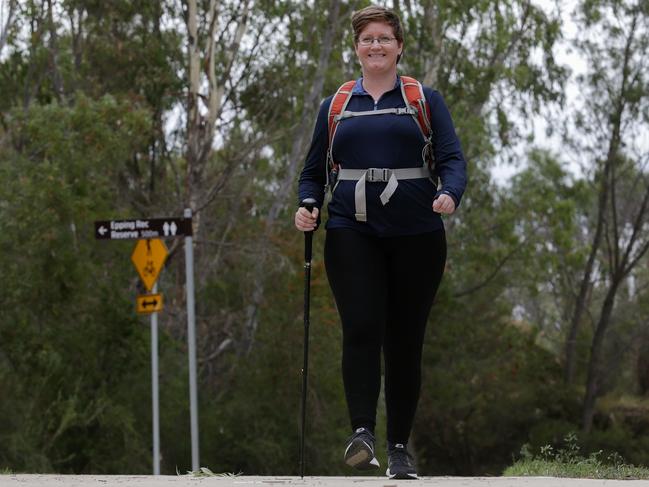 Lisa Fraser from Epping has overcome a series of tragedies to train for a 100km Oxfam fundraising walk. Picture: George Salpigtidis