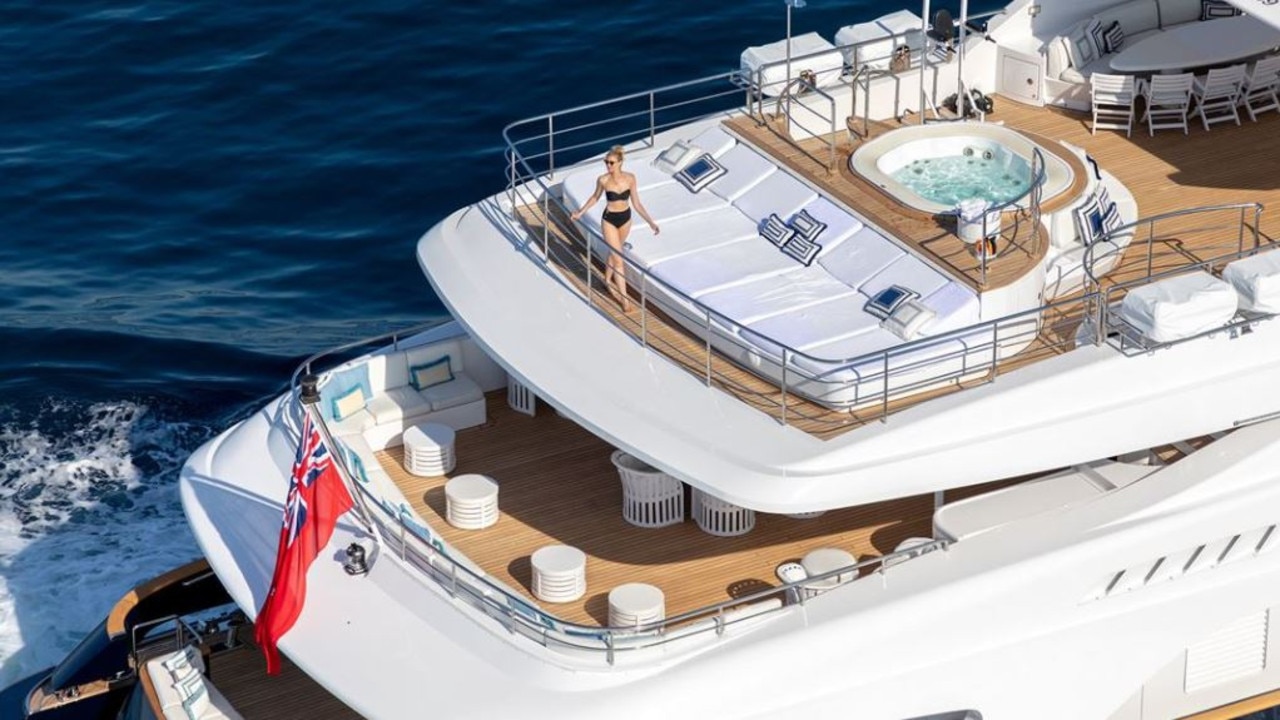 Work on your tan aboard the $40 million super yacht. Picture: Ahoy Club.