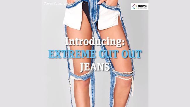 Latest fashion of denim jeans with least cloth ever: EXTREME CUT OUT