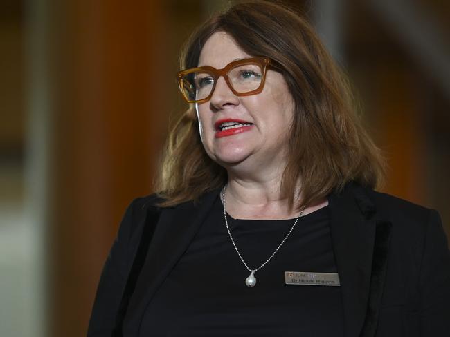 CANBERRA, AUSTRALIA, NewsWire Photos. AUGUST 10, 2023: RACGP President Nicole Higgins holds a press conference at Parliament House in Canberra. Picture: NCA NewsWire / Martin Ollman