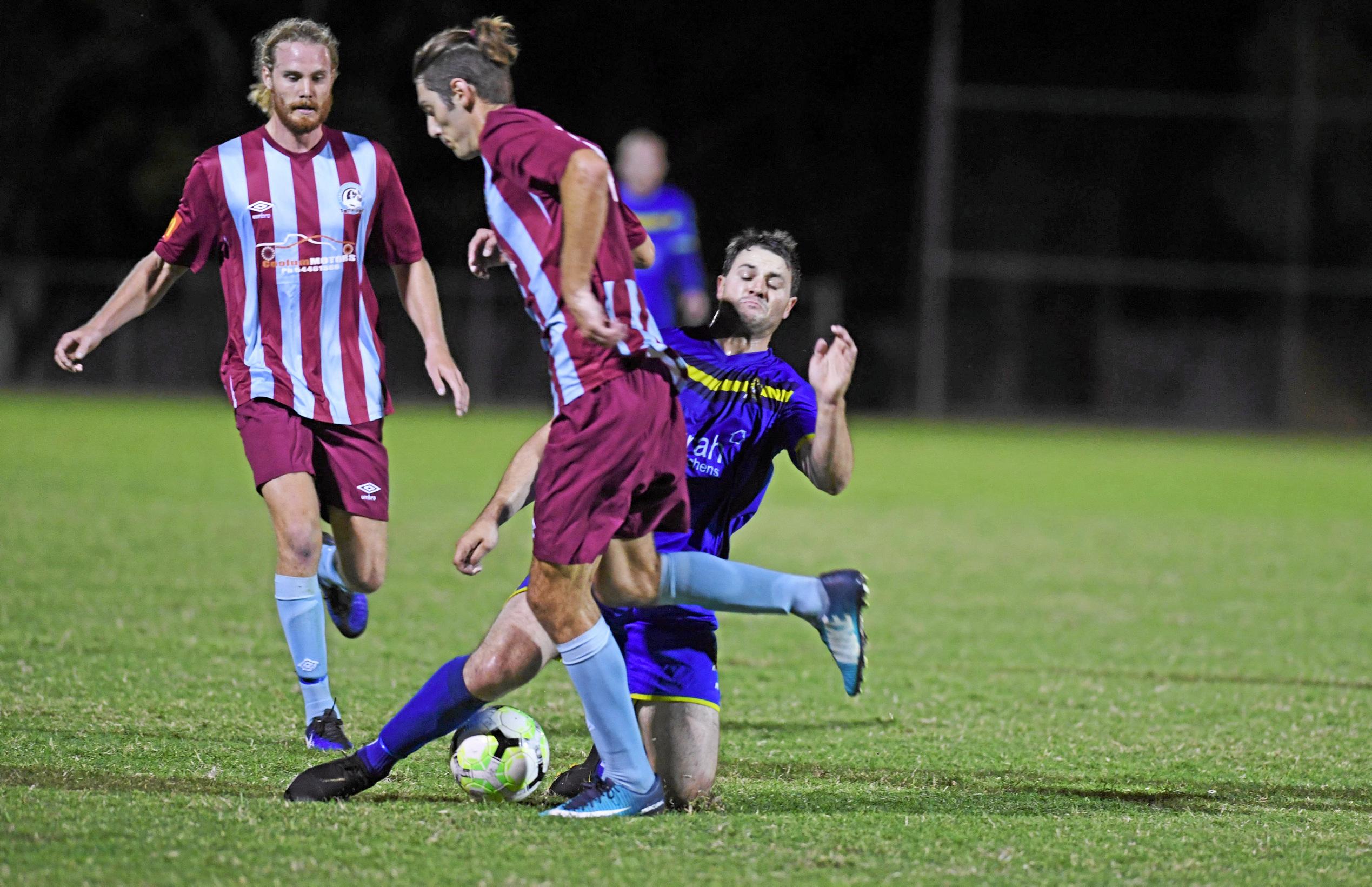 Gympie United Gladiators vs Coolum FC - #9 Jayden Davey. Picture: Troy Jegers