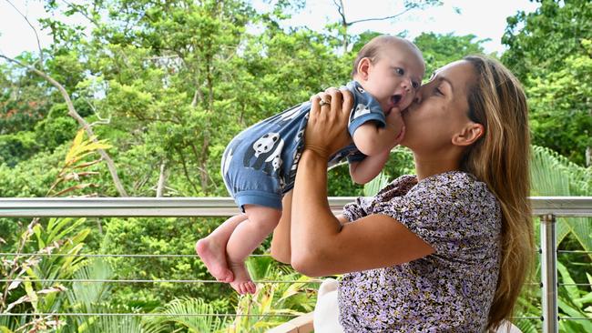 Melanie Smethurst is considering travelling interstate with her son, Lennox, so he can receive timely paediatric surgery. Picture: Isaac McCarthy