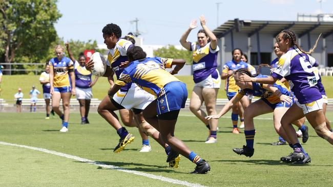 Former Origin player Stephanie Mooka led Edmonton to a stunning grand final win. Picture: Brendan Radke