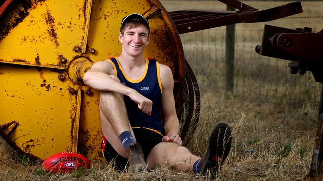Sam Durdin takes time out pre-draft on his family’s Halidon property. Picture: Sarah Reed