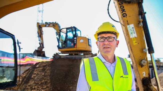 Executive director Craig McMaster at the construction site of the Western Sydney Performing Arts Centre. Picture: Angelo Velardo