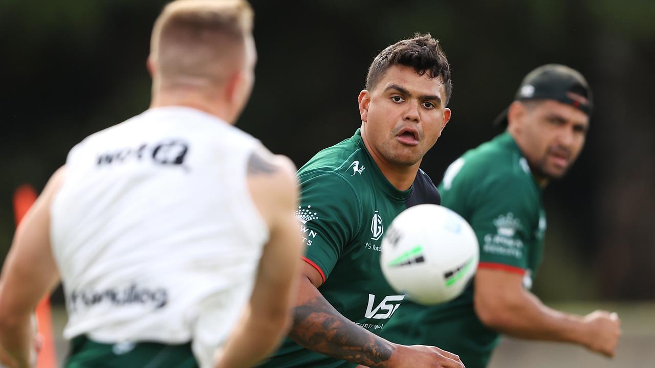 Mitchell got through light duties at Monday’s training session but is expected to be fine for the round 3 blockbuster against the Roosters. Picture; Mark Kolbe/Getty Images