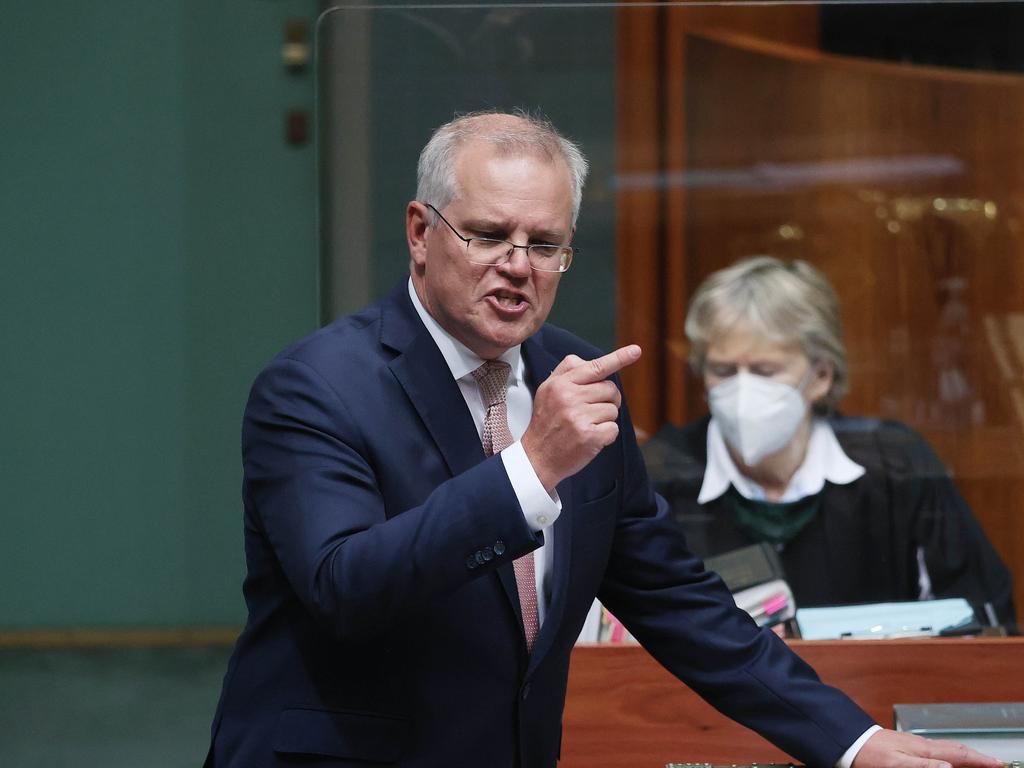 Prime Minister Scott Morrison delivered a personal ‘small’ attack. Picture: NCA NewsWire / Gary Ramage