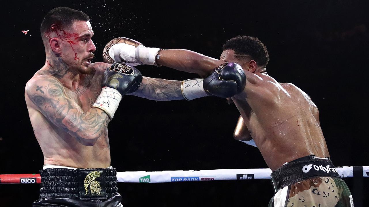 George Kambosos Jr. (L) took a ratings beating after his loss to Devin Haney. Picture: Kelly Defina/Getty Images