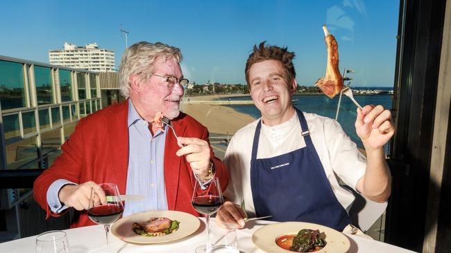 Agribusiness investment banker David Williams enjoys some wagyu lamb with Stokehouse executive chef Jason Staudt. Picture: NCA NewsWire / David Geraghty