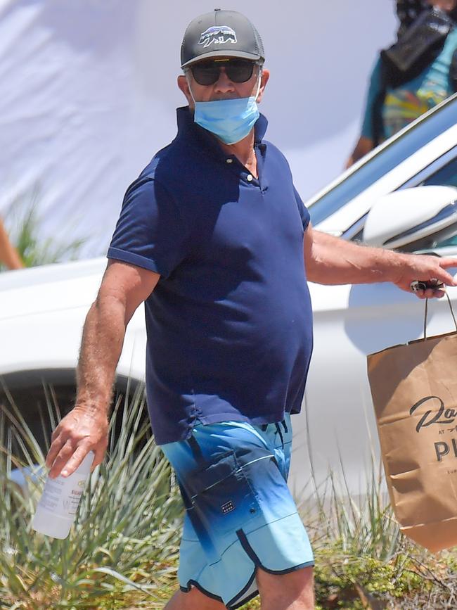 Mel Gibson out and about in Malibu earlier this month. Picture: Mega Agency