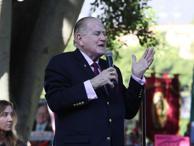 Reverend Fred Nile is undergoing rehabilitation after fracturing two ribs. Picture: David Swift