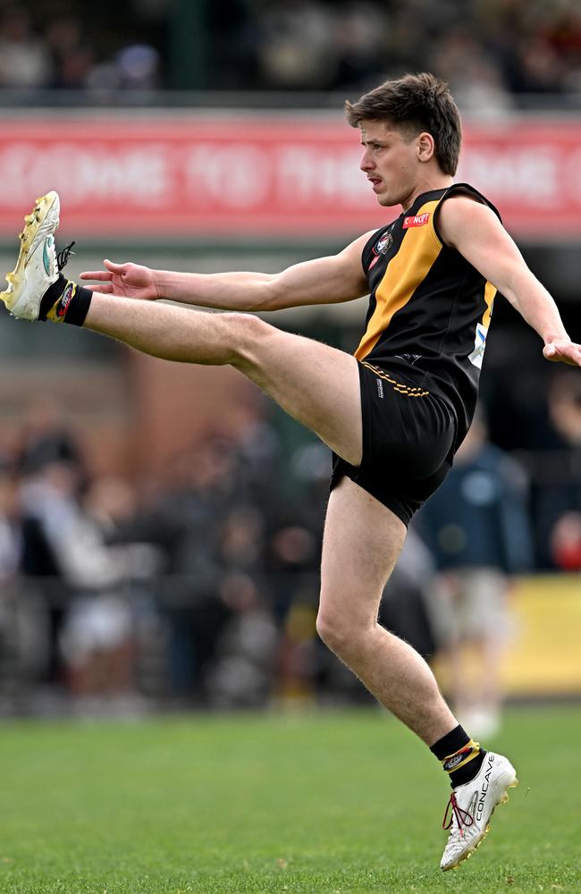 Nathan Honey kicks for goal. Picture: Andy Brownbill