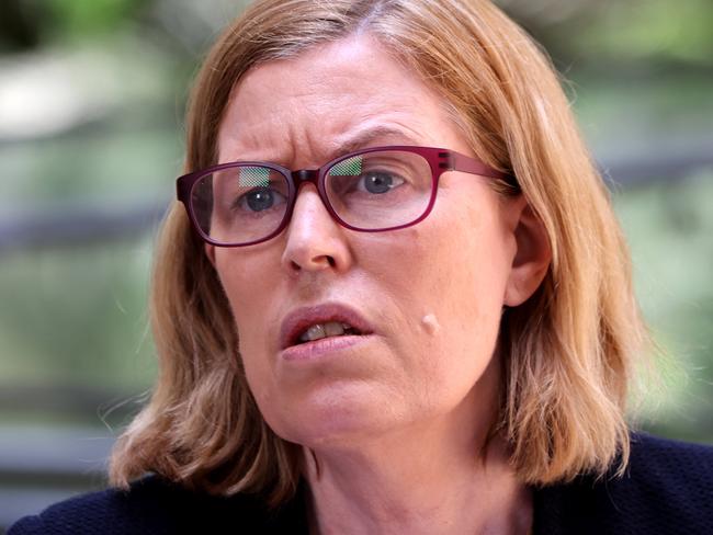 SYDNEY, AUSTRALIA - NewsWire Photos FEBRUARY 17, 2022: NSW Health Chief Health Officer Dr Kerry Chant pictured at press conference at NSW Parliament House. COVID update and easing of restrictions in NSW press conference.Picture: NCA NewsWire / Damian Shaw