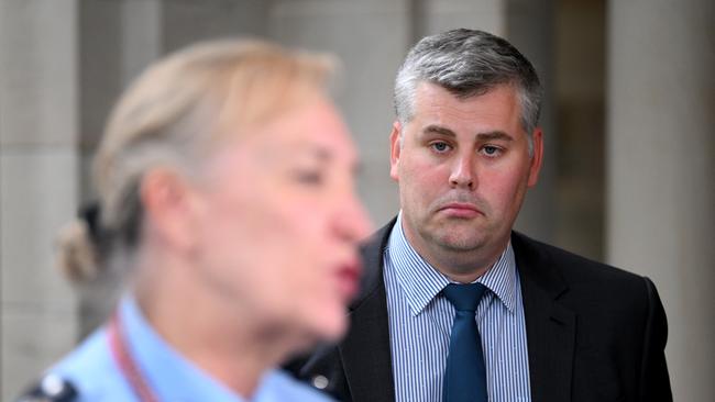 Ms Carroll and Queensland Police Minister Mark Ryan. Picture: Dan Peled / NCA NewsWire