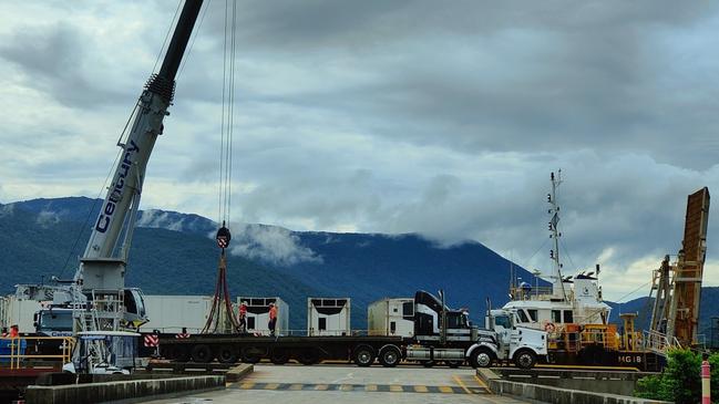 The Port of Cairns on Monday received 11 containers of fresh produce to distribute to supermarkets and communities across the Far North. Picture: Phillip Whykes