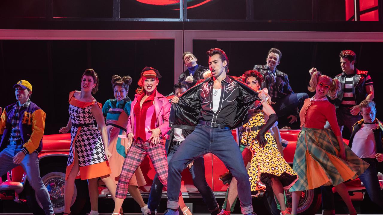 Grease The Musical with Mackenzie Dunn and Keanu Gonzalez front and centre. Picture: Jason Edwards