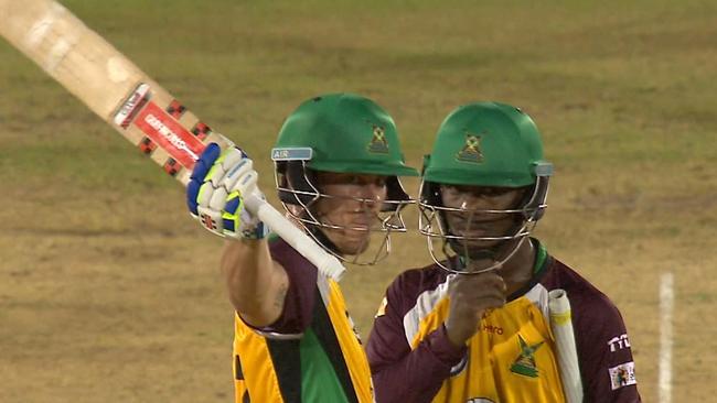 Chris Lynn (left) hit eight sixes for Guyana against Trinbago.