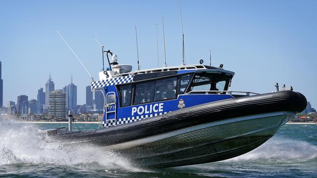 Victoria Police Water Police Squad on Port Phillip Bay. Picture: Mark Stewart