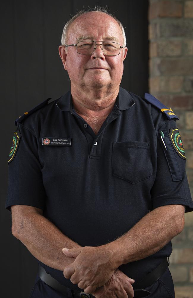 Gowrie Little Plains Rural Fire Brigade volunteer firefighter Bill Brennan was awarded the QFD Australia Day Achievement Award and a National Emergency Medal for his service during the 2019-20 black summer fires, Friday, January 24, 2025. Picture: Kevin Farmer