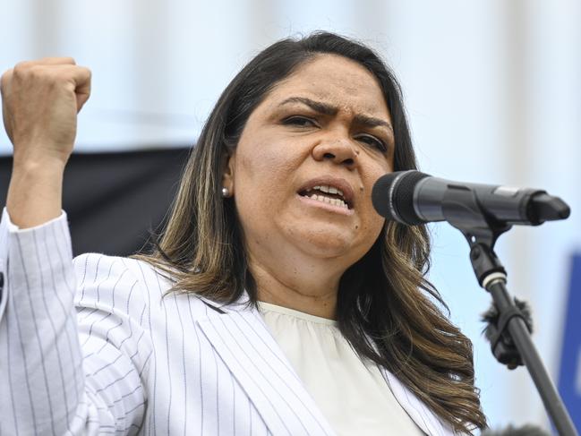 CANBERRA, AUSTRALIA, NewsWire Photos. FEBRUARY 6, 2024: Jacinta Nampijinpa Price attends The National Rally Against Reckless Renewables at Parliament House in Canberra. Picture: NCA NewsWire / Martin Ollman