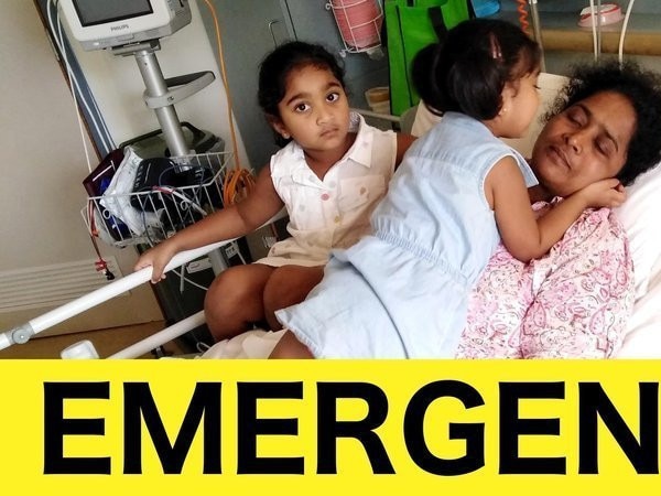 Biloela mother Priya, with her daughters Kopika, 4, and Tharunicaa, 3, has been discharged from hospital and returned to detention on Christmas Island. Friends are urging locals to call the government and complain. Photo: Change.org