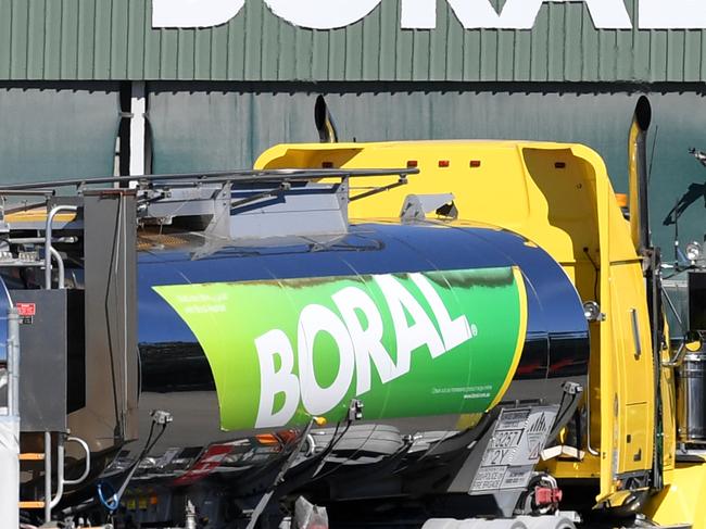 A stock image of a Boral truck in one of its facilities in Brisbane, Wednesday, August 29, 2018. Boral Limited today reported a 47 per cert increase in net profit to $514 million for the year ended 30 June 2018. (AAP Image/Dan Peled) NO ARCHIVING