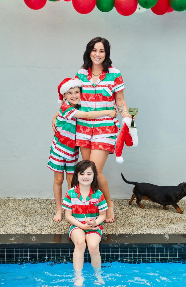 Sophie Cachia with her children, Bobby and Florence. Picture: Fi Storey