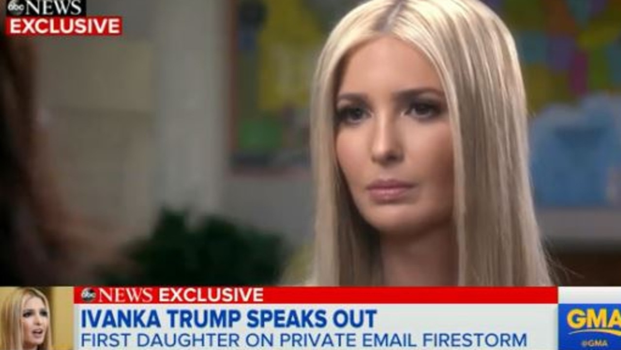 Ivanka Trump explains her use of a personal email. Picture: ABC