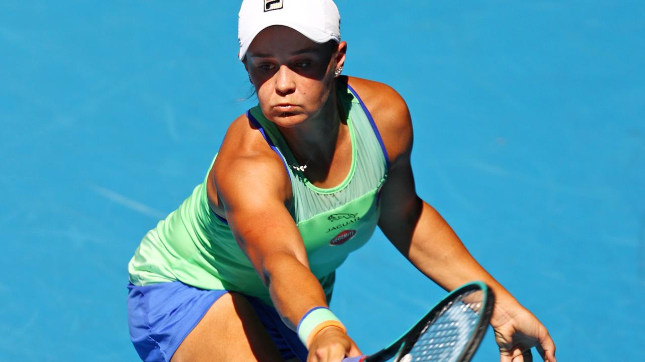 Australia’s Ash Barty during her semi-final on Rod Laver Arena this year.