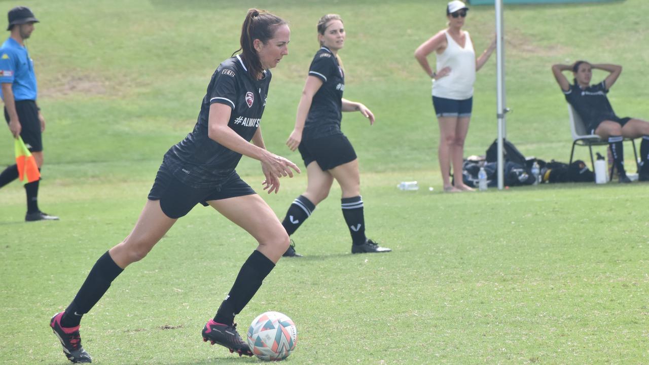 Frenchville Football six-a-side carnival, women's A final, Central versus Mackay Lions, at Jardine Park, Rockhampton, February 25, 2024.