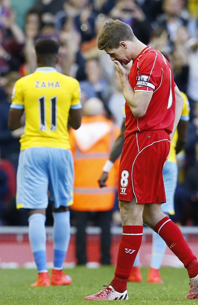 Gerrard leaves the field.