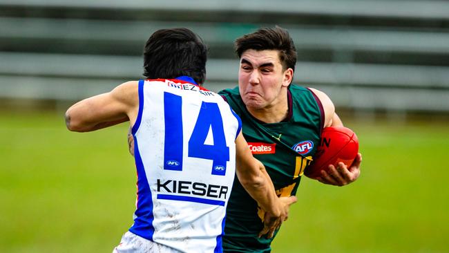 Tom Beaumont is in his second year in the Devils program. Picture: Linda Higginson/AFL Tasmania